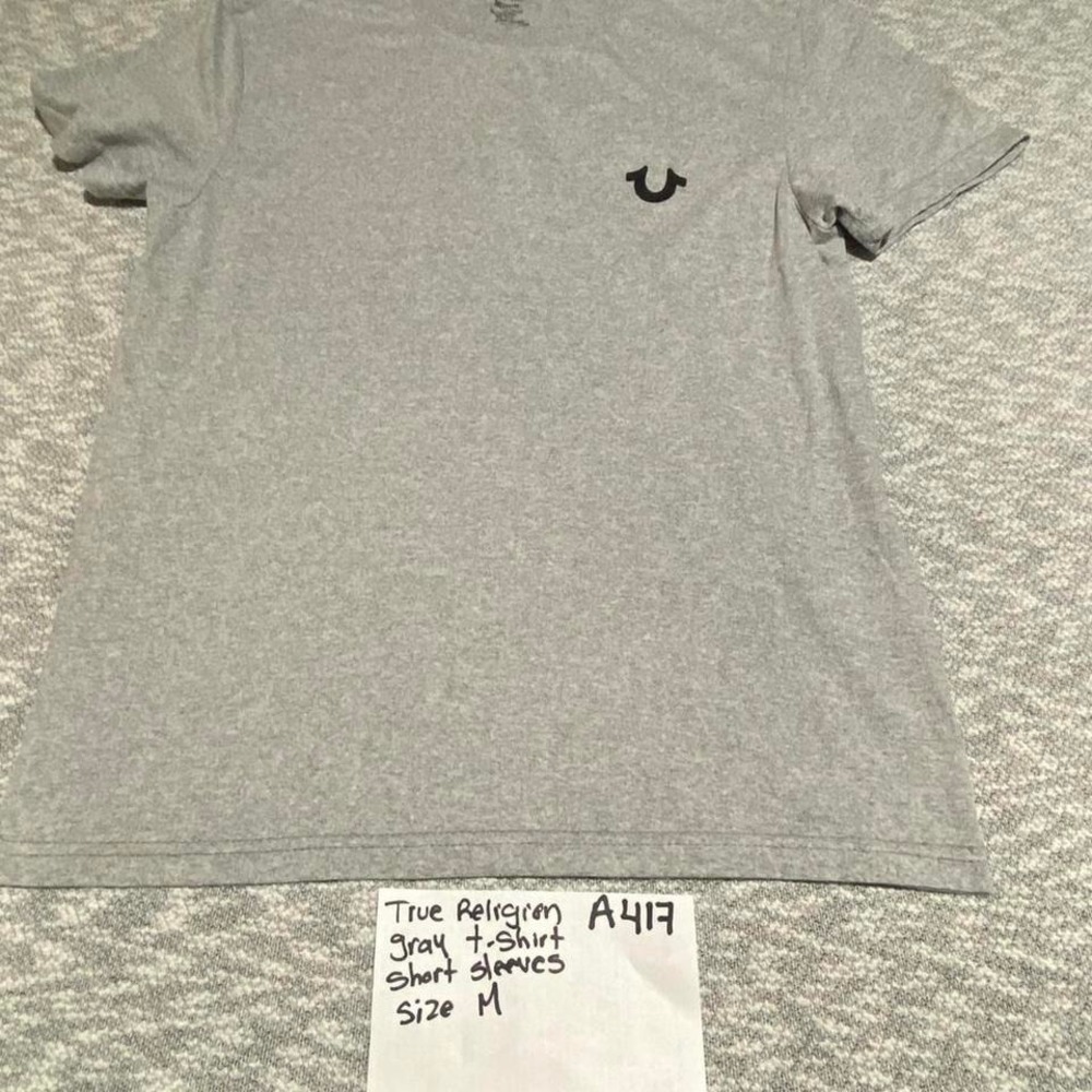 True Religion gray t-shirt short sleeves Size M. SKU-A417 #denim